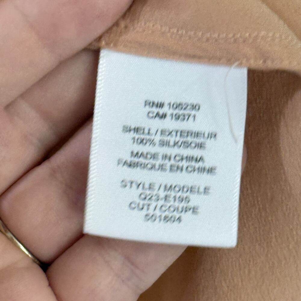 Equipment Silk Blouse Size Small Peach Orange Long Sleeve Button Up Top Shirt - Picture 3 of 11
